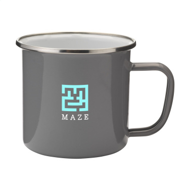 Logotrade Firmengeschenke das Foto: Retro Silber Emaille Tasse 350 ml