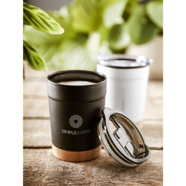 Logotrade Logogeschenke das Foto: Kobe Bamboo RCS Kaffeetasse aus recyceltem Stahl, 350 ml