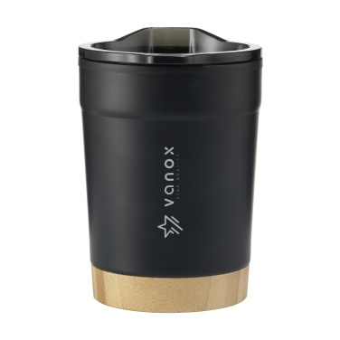 Logotrade werbemittel das Foto: Kobe Bamboo RCS Kaffeetasse aus recyceltem Stahl, 350 ml