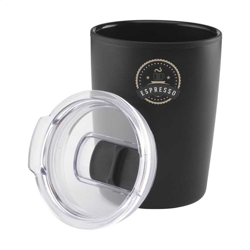 Logotrade Firmengeschenke das Foto: Espresso-to-Go-Becher RCS Recyclingstahl 170 ml