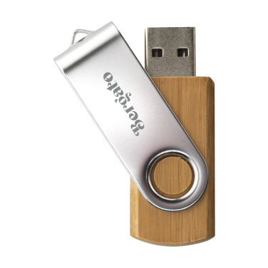 Logotrade Geschäftsgeschenke das Foto: USB Twist Bambus 32 GB