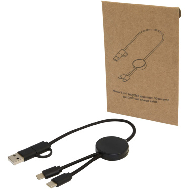 Logotrade Firmengeschenke das Foto: Citala 30 cm 5-in-1 Kabel aus recyceltem Kunststoff für Datenübertragung und 27W Schnellladung