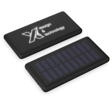 Logotrade Firmengeschenke das Foto: SCX.design P30 8000 mAh Solar Powerbank mit Leuchtlogo