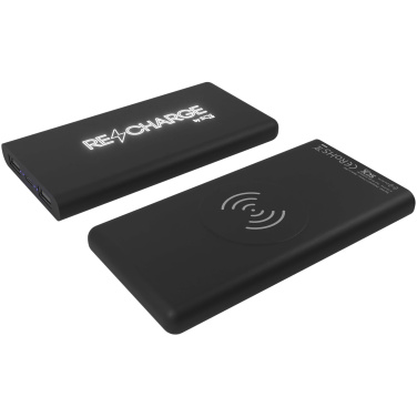 Logotrade Firmengeschenke das Foto: SCX.design P40 10.000 mAh kabellose Powerbank mit Leuchtlogo 