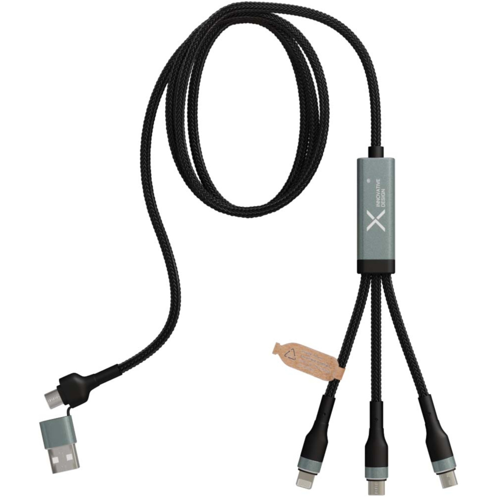 Logotrade Werbeartikel das Foto: SCX.design C53 100W ultraschnelles 5-in-1 Ladekabel aus rPET