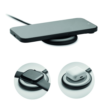 Logotrade Geschäftsgeschenke das Foto: 3in1 kabelloses Ladegerät 15W