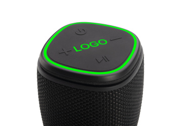 Logotrade Firmengeschenke das Foto: Bluetooth-Lautsprecher HERMON Schwarzwolf