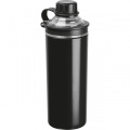 Doppelwandige Edelstahlflasche Monza, Schwarz