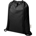 Oregon Blend 140 g/m² GRS-recycelter Turnbeutel 5 L, Tiefschwarz