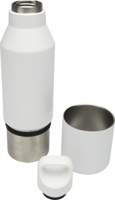 Logotrade Werbeartikel das Foto: Odessy 600 ml Isolierflasche und 300 ml Becher aus RCS recyceltem Edelstahl