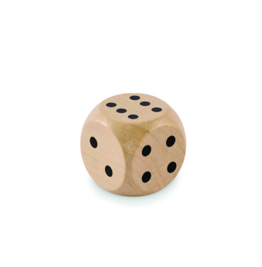 Logotrade Logogeschenke das Foto: Spielwürfel Schima-Holz Ø 3cm