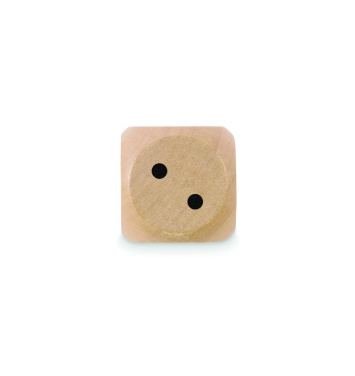Logotrade Werbeartikel das Foto: Spielwürfel Schima-Holz Ø 3cm