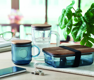 Logotrade Werbegeschenke das Foto: Gerippter Glasbecher 300ml