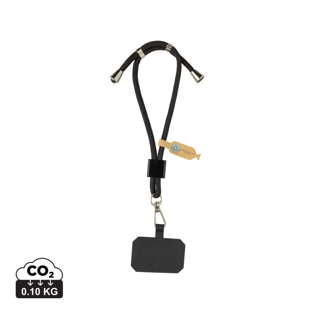 Logotrade Logogeschenke das Foto: CarryLoop verstellbares Handy-Armband aus RCS rec. PET