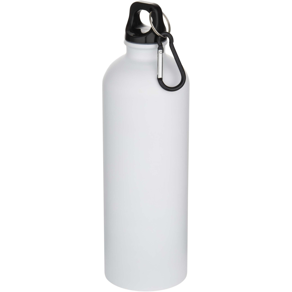 Logotrade Geschäftsgeschenke das Foto: Oregon 750 ml matte RCS-zertifizierte, einwandige Trinkflasche aus recyceltem Edelstahl mit Karabinerhaken