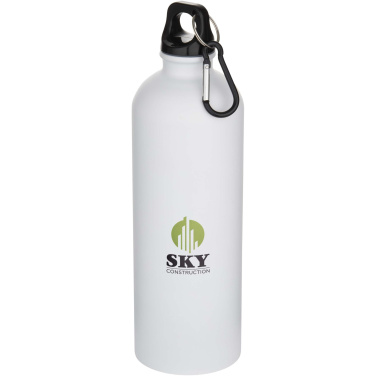 Logotrade Werbegeschenke das Foto: Oregon 750 ml matte RCS-zertifizierte, einwandige Trinkflasche aus recyceltem Edelstahl mit Karabinerhaken