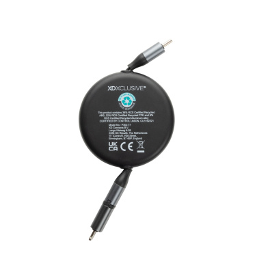 Logotrade werbemittel das Foto: Terra ausziehbares 240W 2-in-1 Kabel aus RCS rec. Aluminium