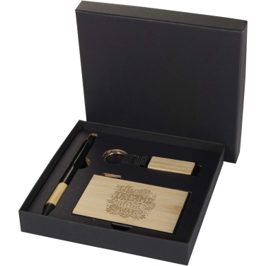 Logotrade Geschäftsgeschenke das Foto: Minka Set mit Kugelschreiber aus RCS Recycling-Aluminium, Schlüsselanhänger und RFID-Kartenhalter