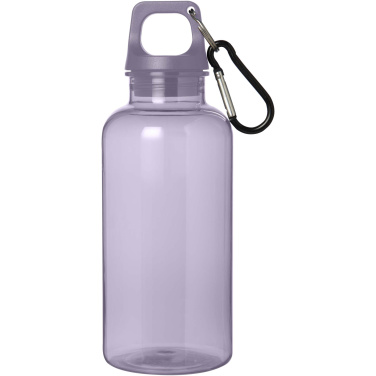 Logotrade Firmengeschenke das Foto: Oregon 400 ml RCS-zertifizierte Trinkflasche aus recyceltem Kunststoff mit Karabiner 