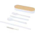 Runa Besteckset mit Bambusdeckel, Weiß