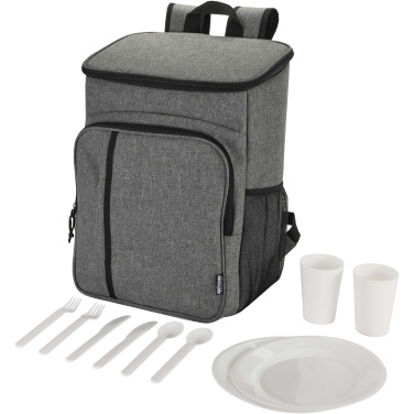 Logotrade Firmengeschenke das Foto: Tundra GRS recycelter Picknickkühlrucksack mit Besteckset 20L
