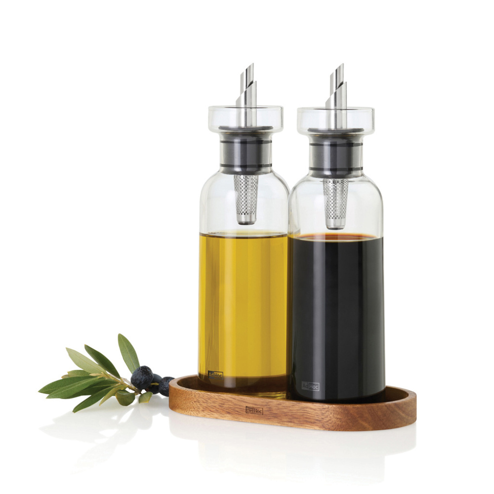 Logotrade Firmengeschenke das Foto: AdHoc Menage AromaPour Öl- und Essigspender-Set 300ml