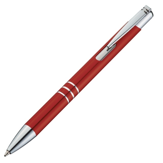 Logo trade promotional merchandise image of: Metal ball pen 'Ascot'  color red