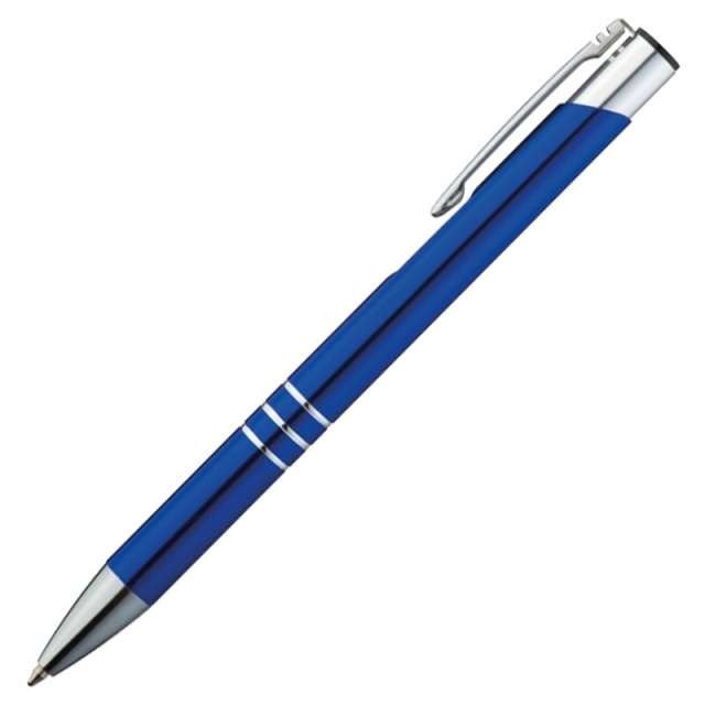 Logo trade promotional product photo of: Metal ball pen 'Ascot'  color blue