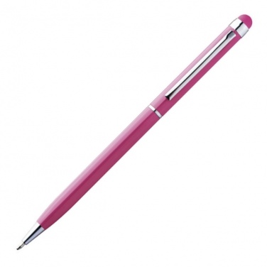Logotrade promotional giveaway image of: Ball pen with touch pen 'New Orleans'  color pink