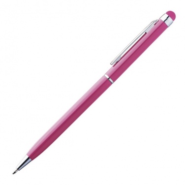 Logo trade promotional gifts image of: Ball pen with touch pen 'New Orleans'  color pink
