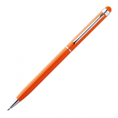 Logo trade promotional gifts picture of: Ball pen with touch pen 'New Orleans'  color orange