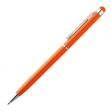 Logo trade business gifts image of: Ball pen with touch pen 'New Orleans'  color orange