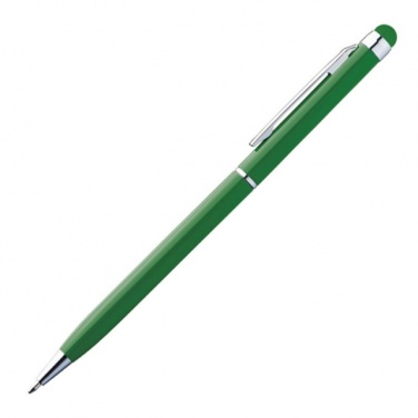Logo trade promotional item photo of: Ball pen with touch pen 'New Orleans'  color green