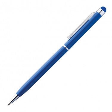 Logo trade promotional giveaways image of: Ball pen with touch pen 'New Orleans'  color blue