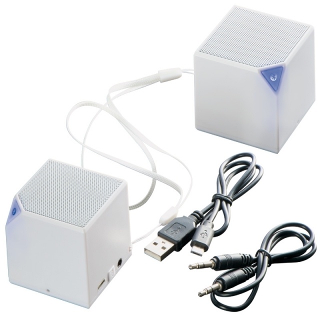 Logotrade promotional gift image of: Bluetooth speaker TREZZO  color white