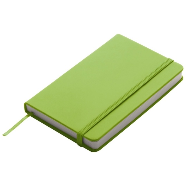 Logo trade promotional merchandise picture of: Notebook A6 Lübeck, lightgreen