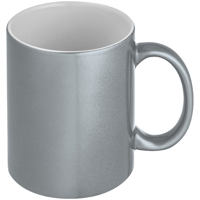 Logo trade promotional merchandise image of: Sublimation mug Alhambra, metallic silver