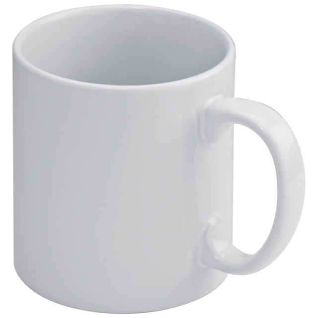 Logo trade promotional giveaways image of: Ceramic mug Monza, white