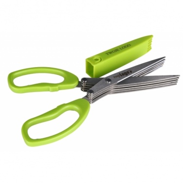 Logo trade corporate gift photo of: Chive scissors 'Bilbao'  color light green