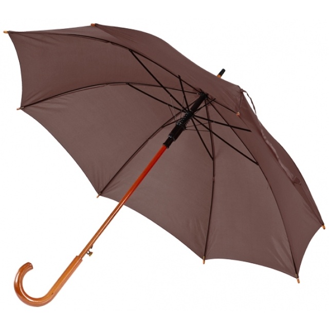 Logotrade corporate gift picture of: Wooden automatic umbrella NANCY  color brown