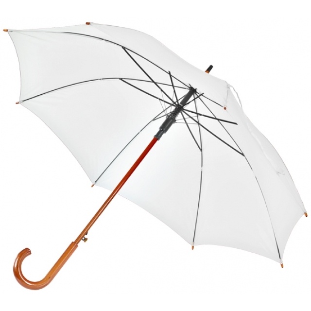 Logotrade promotional merchandise image of: Wooden automatic umbrella NANCY  color white