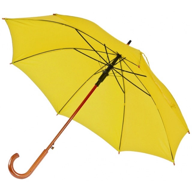 Logotrade promotional merchandise photo of: Wooden automatic umbrella NANCY  color yellow