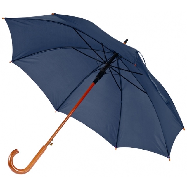 Logotrade promotional products photo of: Wooden automatic umbrella NANCY  color navy