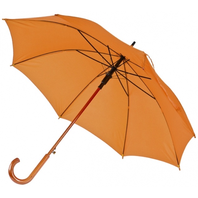 Logotrade promotional item image of: Wooden automatic umbrella NANCY, color dark orange