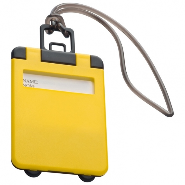 Logotrade promotional item image of: Luggage tag 'Kemer'  color yellow