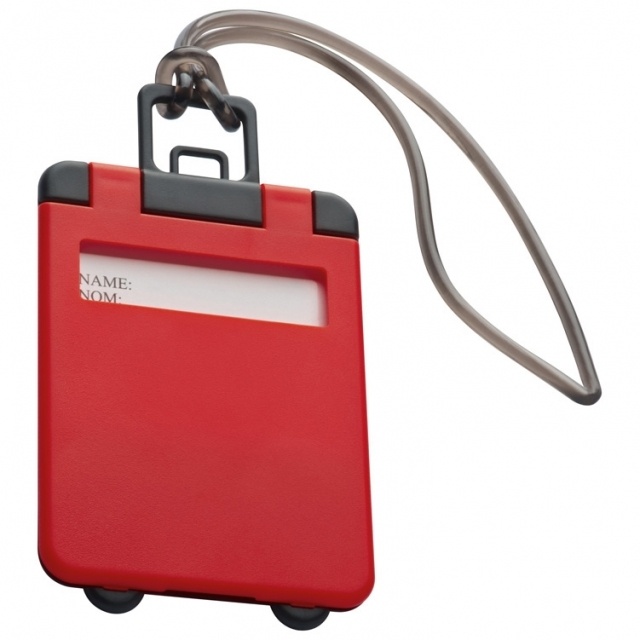 Logotrade promotional merchandise image of: Luggage tag 'Kemer'  color red
