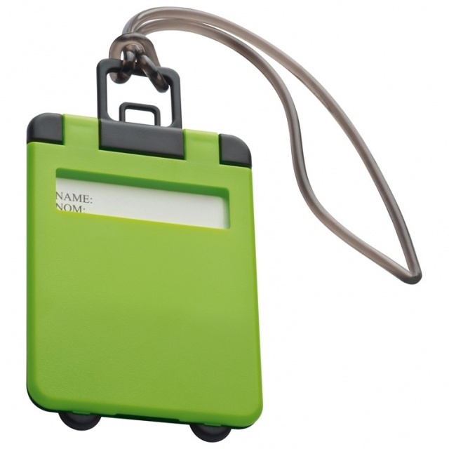 Logo trade promotional merchandise image of: Luggage tag 'Kemer'  color light green