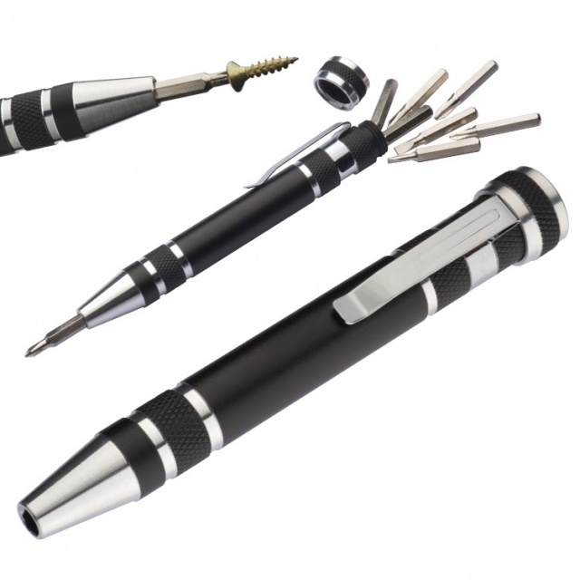 Logotrade promotional product image of: Meta screwdriver set 'Corleone', black