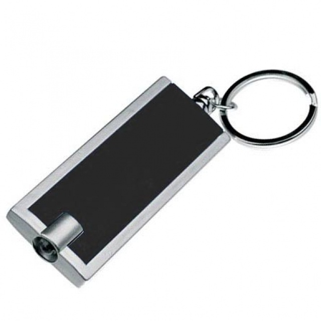 Logo trade corporate gifts image of: Plastic key ring 'Bath'  color black