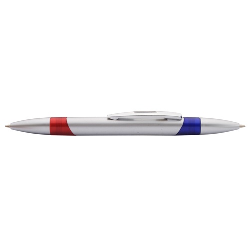 Logo trade business gifts image of: Stylish double-ended ballpoint pen, silver